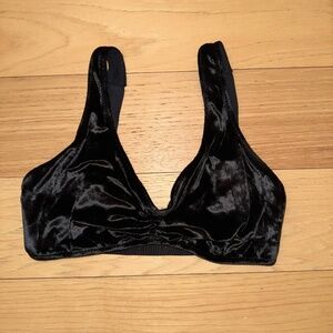 free people black velvet bralette